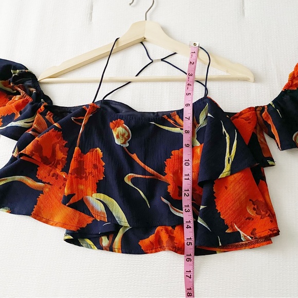 Lulus Floral Print Off Shoulder Crop Top - Picture 4 of 11